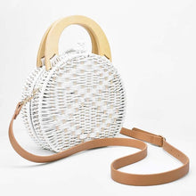 Load image into Gallery viewer, 2019 Woman fashion Wooden Handle Rattan Knit Bag